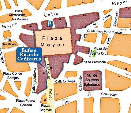 MAPA de ubicaci&oacute;n del despacho de Ricardo Ca&ntilde;izares